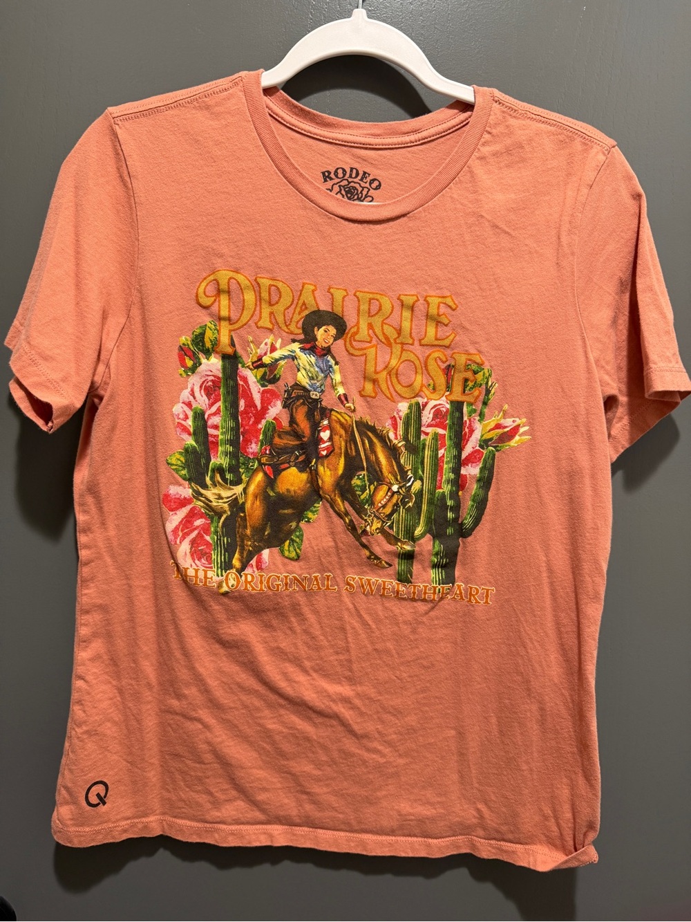 Rodeo Quincy Prairie Rose Graphic Tee - Coral Pink